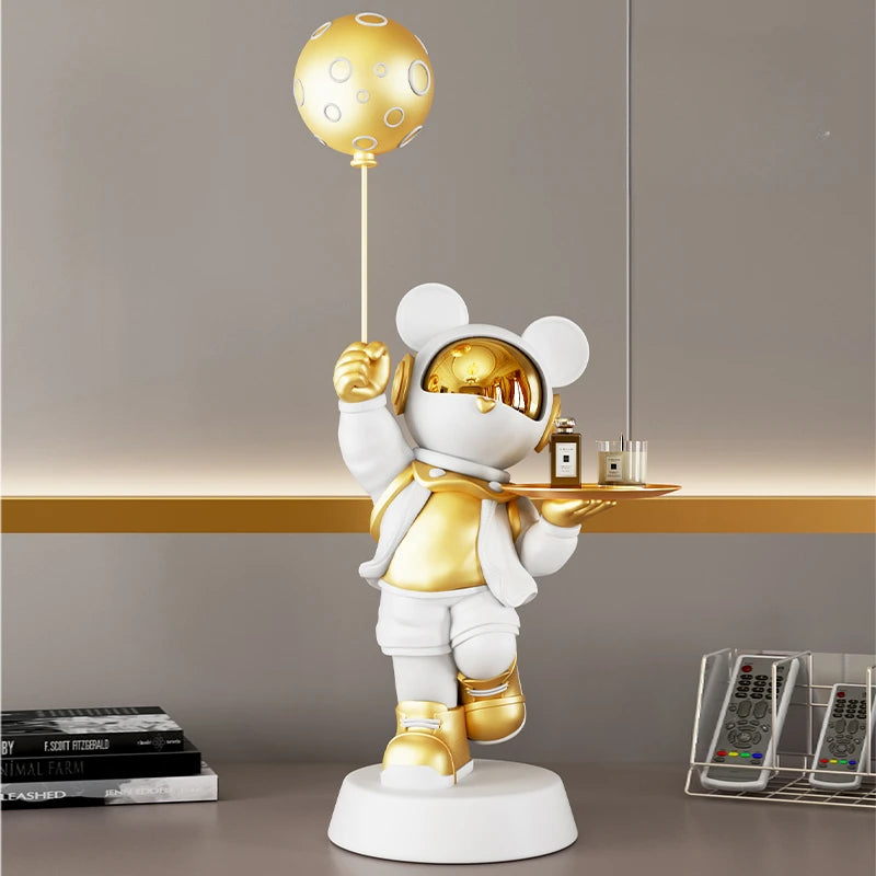 Nordic Resin Figurines Lamps Creative Tray Aesthetic Accessories Miniature Storage Sculptures Luxury Ornaments Home Decoration